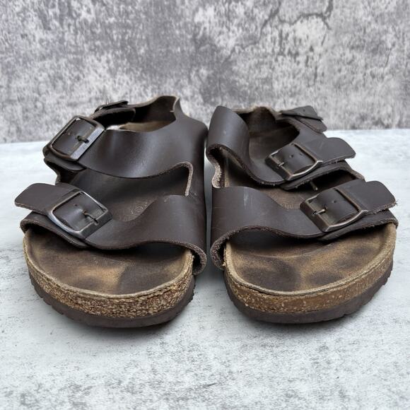Birkenstock Milano Slingback Sandals Brown Leather Slip On EU 42 US 11 Betula - Picture 3 of 10